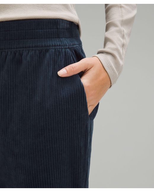 lululemon athletica Blue Scuba Mid-rise Straight-leg Pants 7/8 Length Velvet Cord