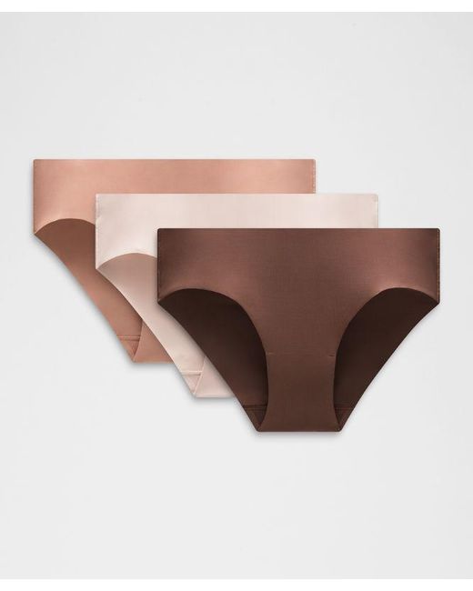 lululemon athletica Brown – Invisiwear Mid-Rise Bikini Underwear 3 Pack – – Size Large