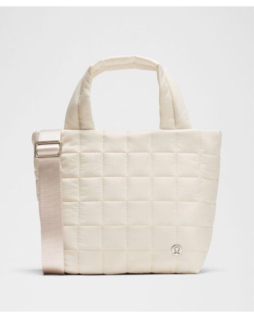 lululemon athletica Natural Quilted Grid Small Tote Bag 5L