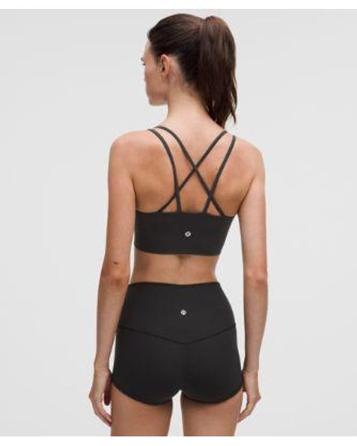 lululemon athletica Black Like A Cloud Longline Sports Bra Light Support