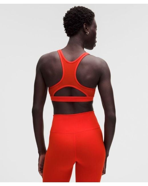 lululemon athletica Red Wunder Train Mesh-Back Bra