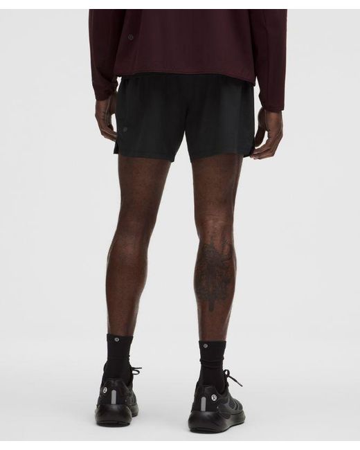 lululemon athletica Black – Mile Maker Lined Shorts – 6" – – for men