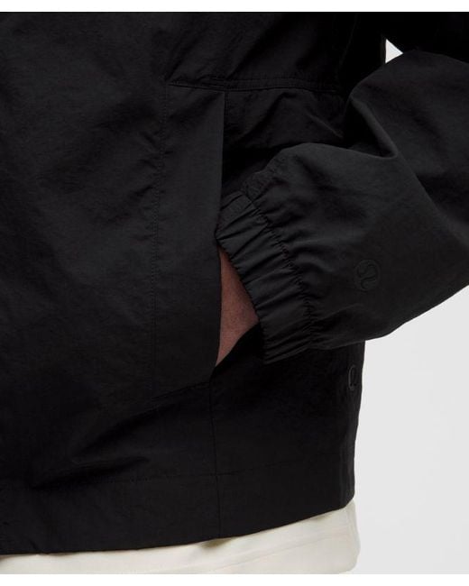 lululemon athletica Black Cotton-Blend Collared Jacket for men