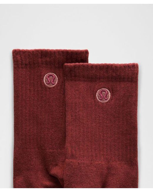 lululemon athletica Red Daily Essential Quarter Socks