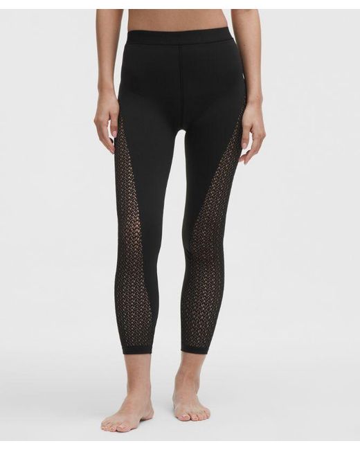 lululemon athletica Black – Revealknit Interlace Mid-Rise Tight Leggings 7/8 Length – – Size 14