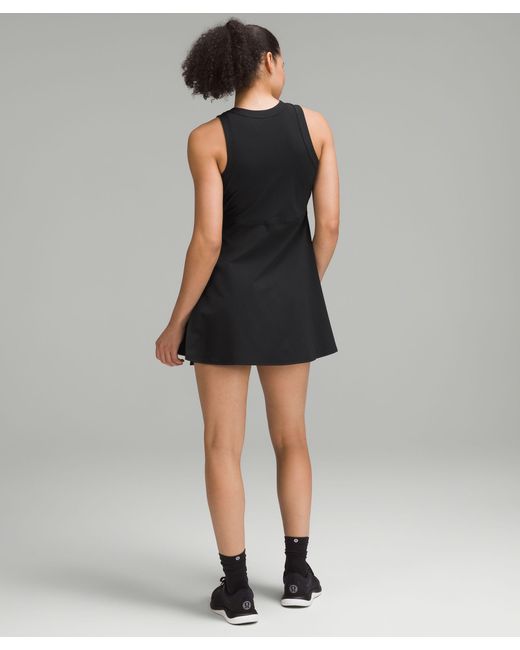 lululemon athletica Black Grid-texture Sleeveless Linerless Tennis Dress