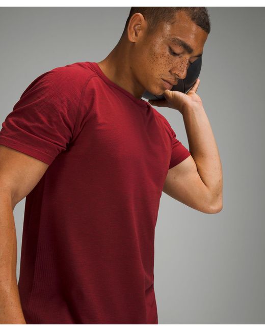lululemon athletica Metal Vent Tech Short Sleeve Shirt 2.0 in Red | Lyst