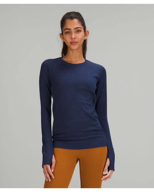 lululemon athletica Rest Less Pullover Long-sleeve Top - Color Blue - Size 6