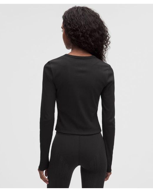 lululemon athletica Black – Little Ribbed Long-Sleeve Tee – – Size Large