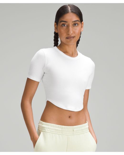 lululemon athletica White Hold Tight Cropped T-shirt