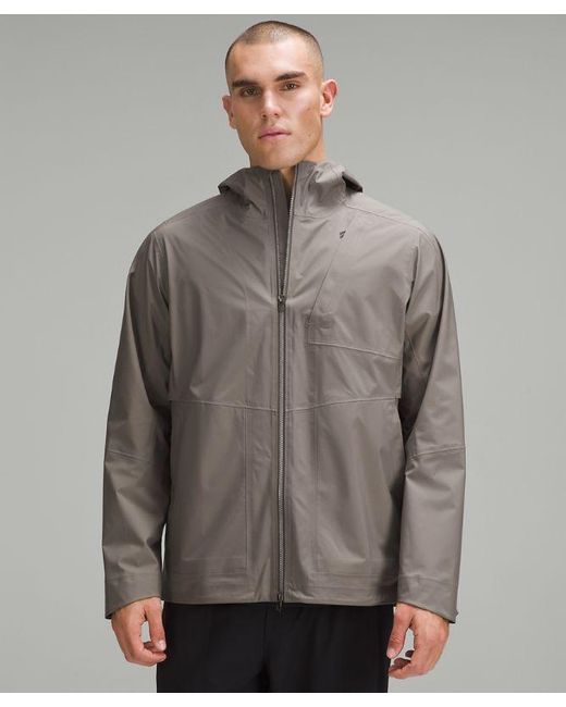 lululemon athletica Gray Waterproof Full-zip Rain Jacket for men