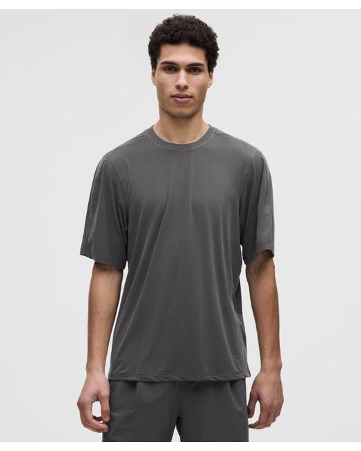 lululemon athletica Gray Brushed Yoga Crewneck T-Shirt for men