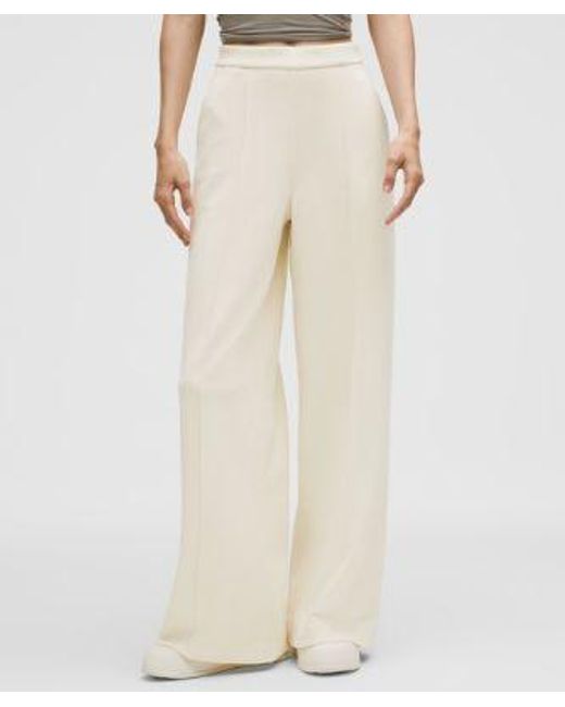 lululemon athletica Natural – Brushed Softstreme Pintuck High-Rise Wide-Leg Pants Regular – – Size Large