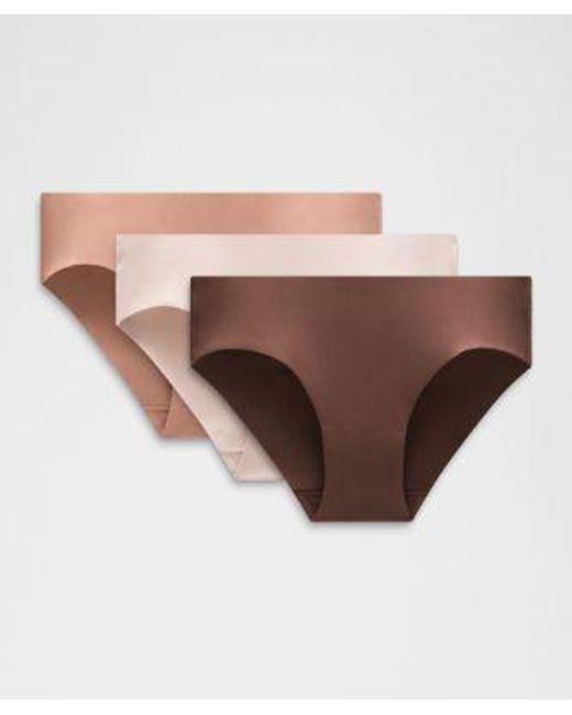 lululemon athletica Brown – Invisiwear Mid-Rise Bikini Underwear 3 Pack – – Size Large