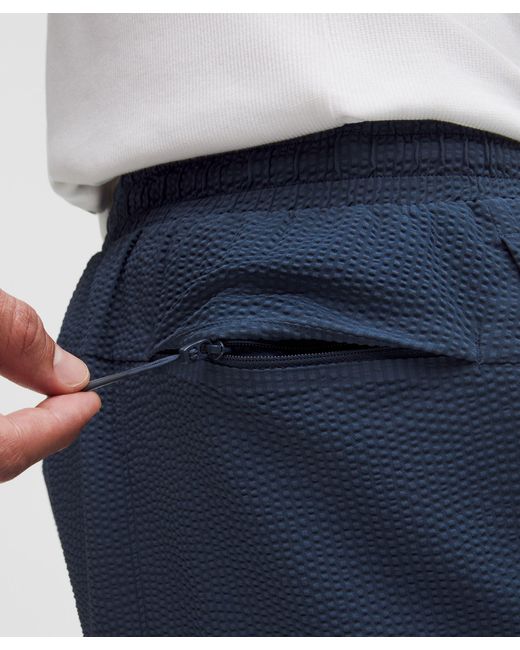 lululemon athletica Blue Textured Swim Short 7" for men