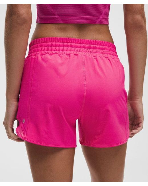 lululemon athletica Pink Hotty Hot High-Rise Lined Short 4"