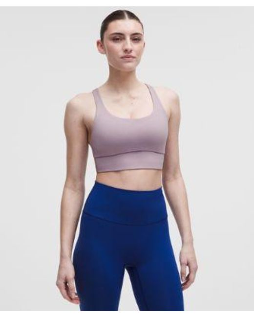 lululemon athletica Blue – Energy Longline Sports Bra Medium Support, B-D Cups Evolve – /Pastel – Size Large