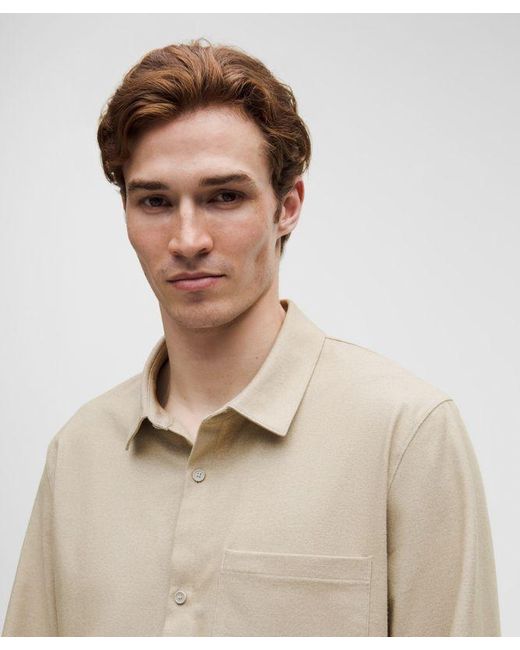 lululemon athletica Natural – Brushed Woven Overshirt – Color Khaki – Size Large for men