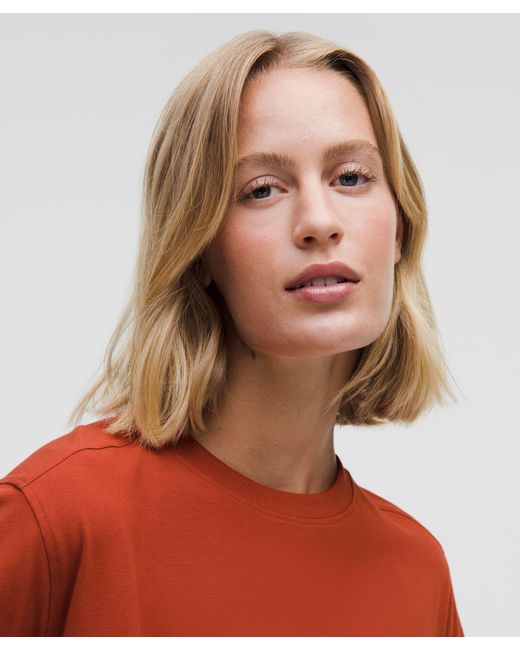 lululemon athletica Red All Yours Organic Cotton Crewneck T-Shirt