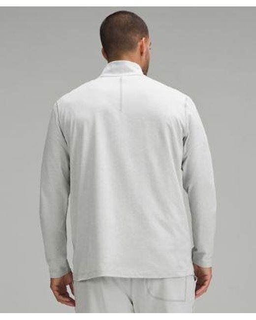 lululemon athletica Gray – Soft Jersey Half Zip Long-Sleeve Top – / – for men
