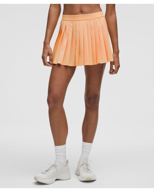 lululemon athletica Orange High-Rise Pleated Tennis Skirt