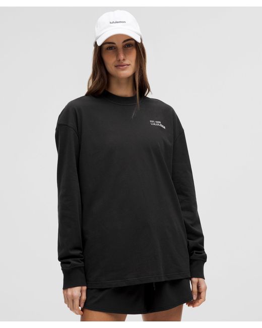 lululemon athletica Black Heavyweight Cotton Crewneck Long-Sleeve Shirt