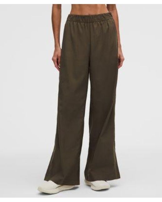 lululemon athletica Brown – Lululinen High-Rise Relaxed-Fit Pants Regular – – Size Large