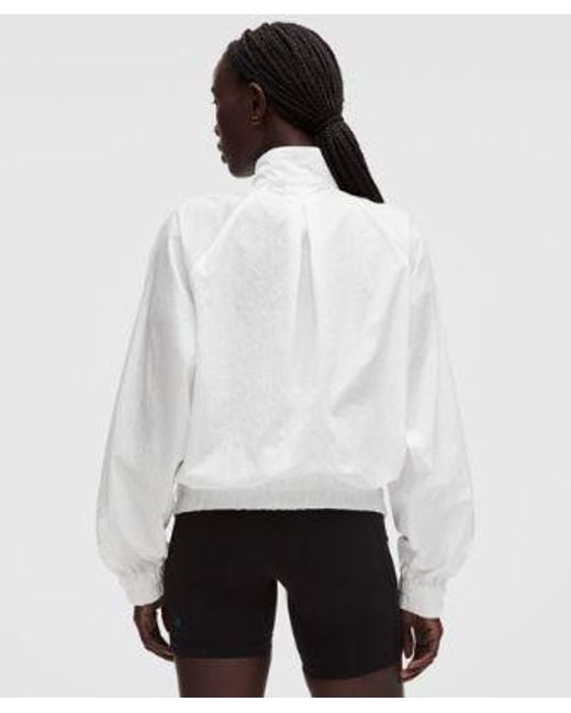lululemon athletica White – Lightweight Pleated Track Jacket – – Size Large