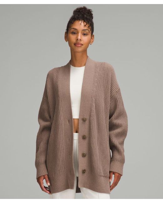 lululemon athletica Brown Knit Button-Front Cardigan