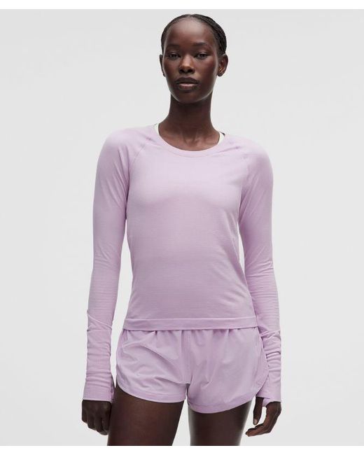lululemon athletica Purple – Swiftly Tech Long-Sleeve Shirt 2.4 Waist Length – – Size 4