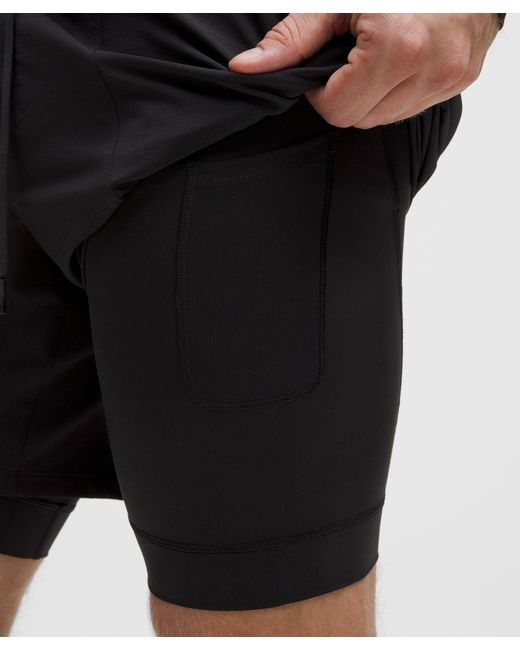 lululemon athletica Black License To Train Lined Short 7" for men