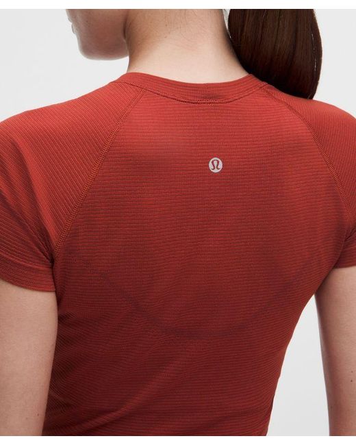 lululemon athletica Red – Swiftly Tech Cropped Short-Sleeve Shirt 2.4 – – Size 4