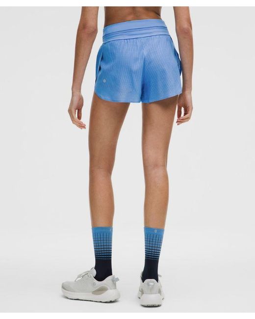 lululemon athletica Blue Fast And Free Airflow Mid-Rise Running Short 3”