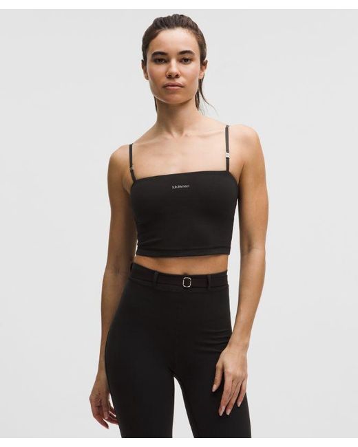 lululemon athletica Black – Everlux Cropped Cami Tank Top A/B Cup – – Size Medium