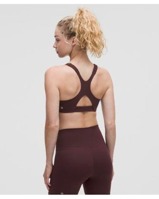lululemon athletica Red Ultralu Square-Neck Workout Bra Medium Support, B/C Cup