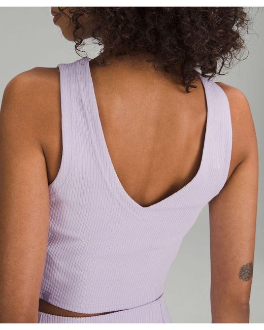 lululemon athletica Multicolor Ribbed Softstreme Cropped Tank Top