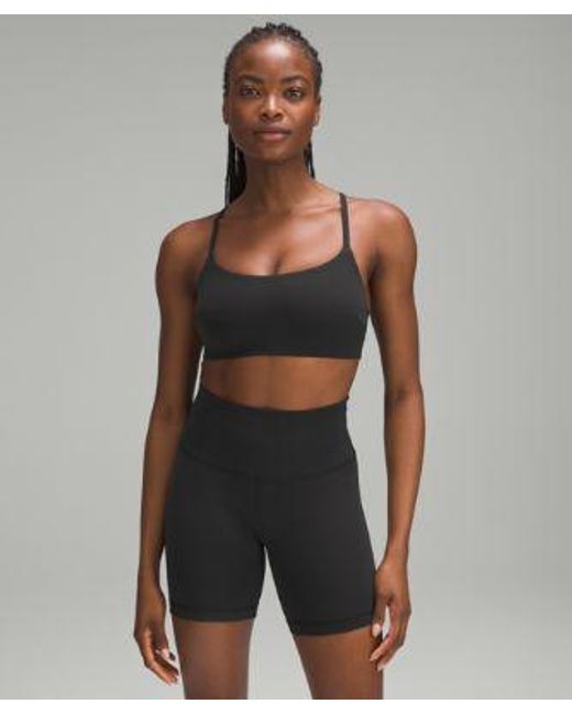 lululemon athletica Gray – Wunder Train Strappy Racer Sports Bra Light Support, C/D Cup – – Size 14