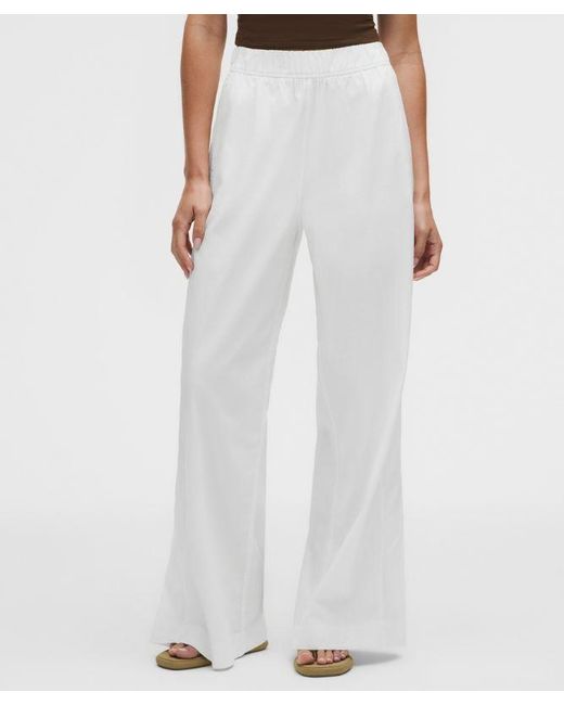 lululemon athletica White – Lululinen High-Rise Relaxed-Fit Pants Regular – – Size Large