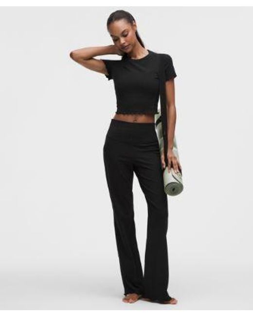 lululemon athletica Black Align Lettuce-Hem Baby Tee