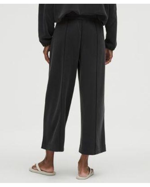 lululemon athletica Black Softstreme High-Rise Wide-Leg Cropped Pant