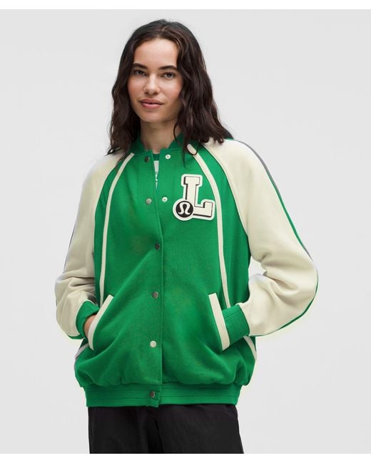 lululemon athletica Green Scuba Oversized Collegiate Jacket