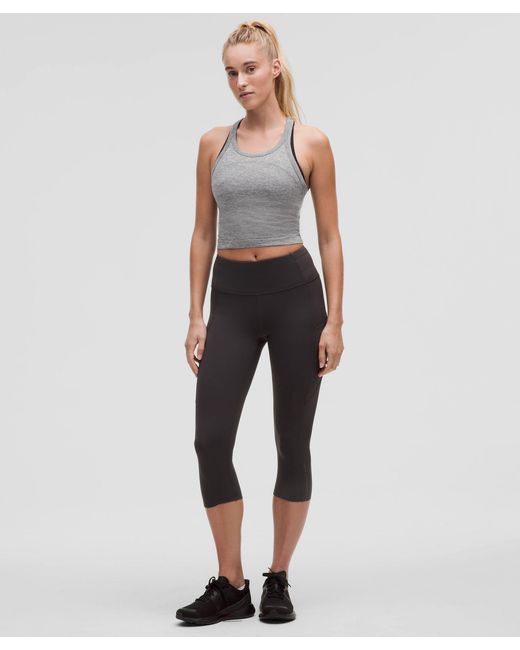 lululemon athletica Gray Swiftly Tech Cropped Racerback Tank Top 2