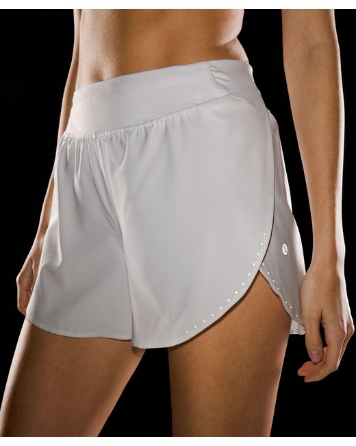 lululemon athletica White Fast And Free Reflective High-rise Classic-fit Shorts 3"