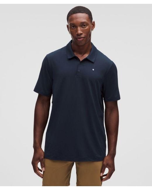 lululemon athletica Blue Logo Sport Polo Short Sleeve for men