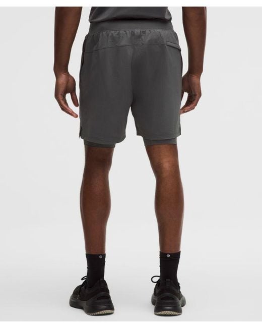 lululemon athletica Black License To Train Lined Short 7" for men