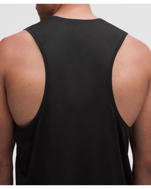 lululemon athletica Black Fast And Free Singlet for men