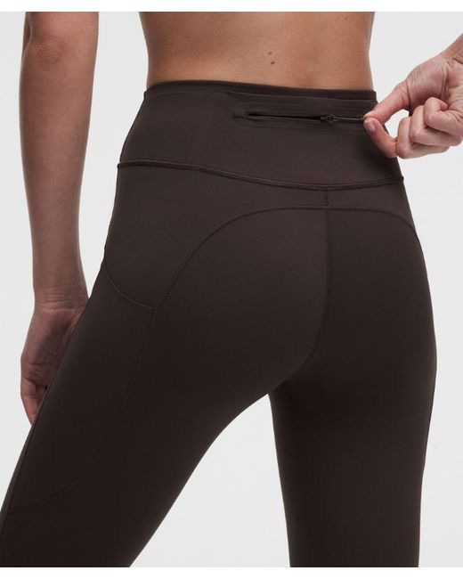 lululemon athletica Black Fast And Free 6-Pocket High-Rise Crop 23"