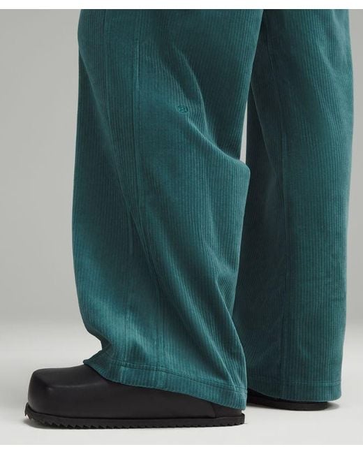 lululemon athletica Green Scuba Mid-rise Wide-leg Pants Velvet Cord