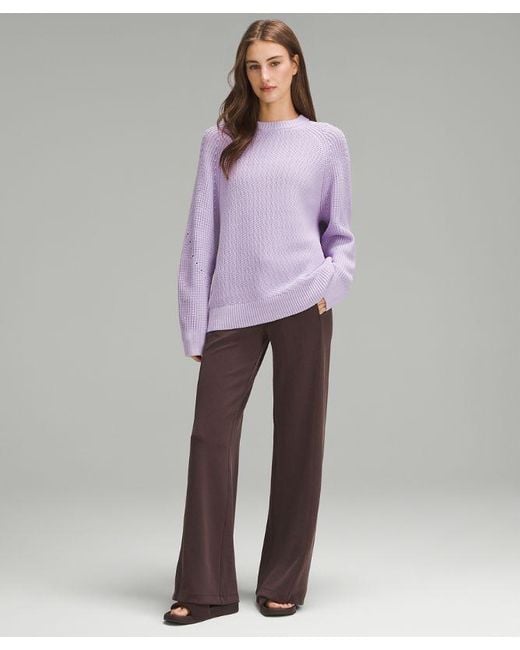 lululemon athletica Purple Honeycomb Crewneck Sweater