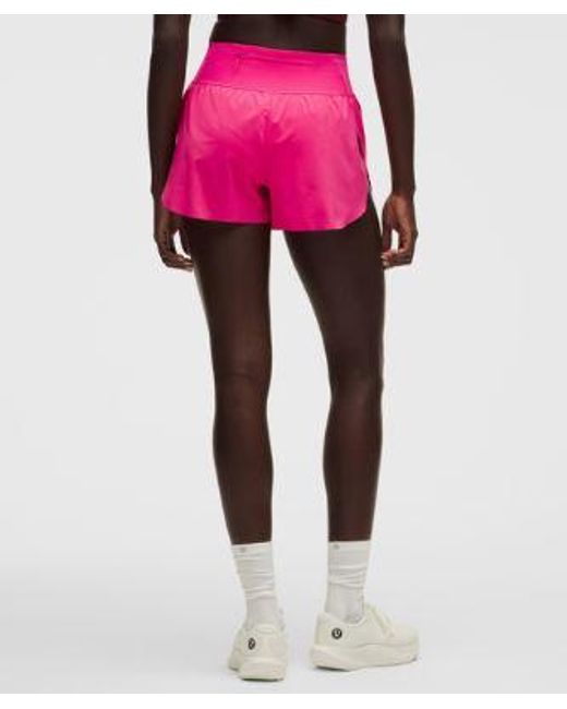lululemon athletica Red Fast And Free Mid-Rise Split Short 3"